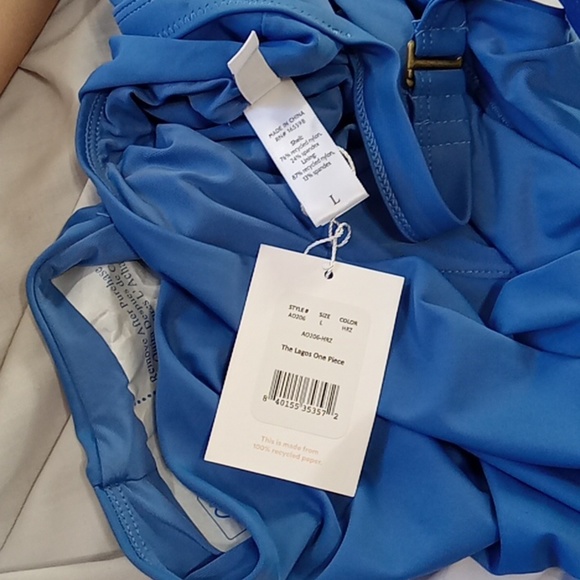 NEW Andie Bathing Suit 1 One Piece The Lagos Blue HRZ Swimwear Large - Picture 5 of 6